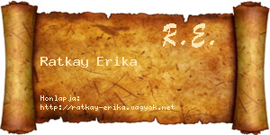Ratkay Erika névjegykártya
